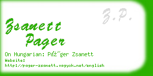 zsanett pager business card